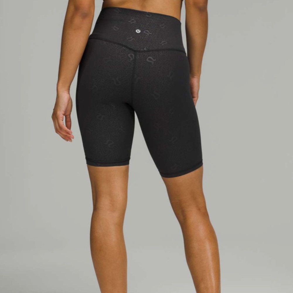 lululemon athletica Align 8" Yoga Emboss Black Biker Shorts